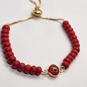 Brazilian Evil Eye Bracelet – Red Bead, 18K Gold Filled, Spiritual Protection